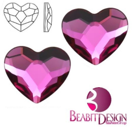 Heart Flat Back Fuchsia F 10mm