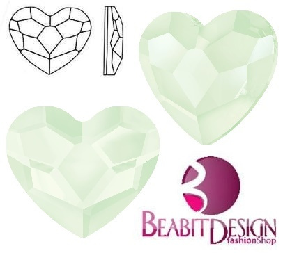 Heart Flat Powder Green F 10mm